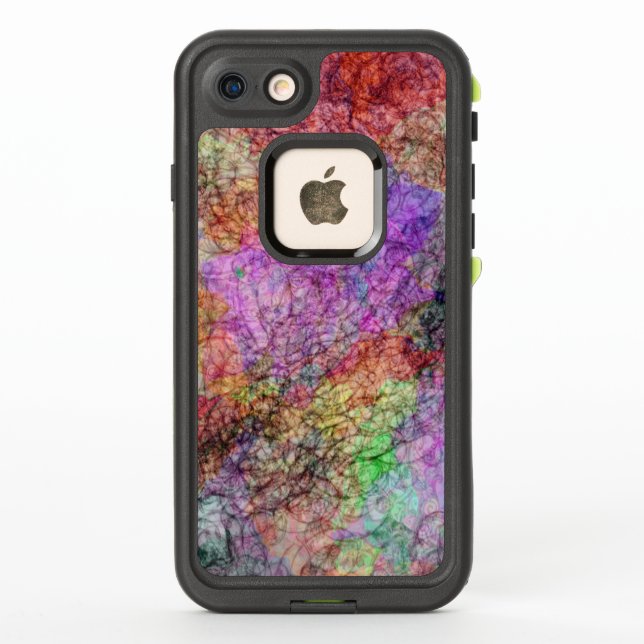 Misty colours of Purple Pink Green Yellow Scribble LifeProof iPhone Case (Back)