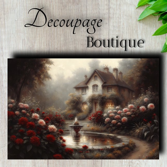 Misty Cottage Garden Decoupage Tissue Paper (Misty Cottage Garden Decoupage Tissue Paper)