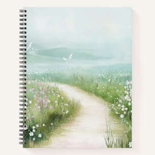 Misty Country Road Forest Path Landscape (3) Notebook