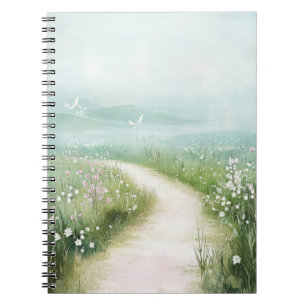 Misty Country Road Forest Path Landscape (3) Notebook