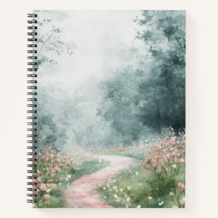 Misty Country Road Forest Path Landscape (4) Notebook