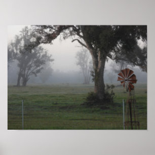 Misty Countryside Poster