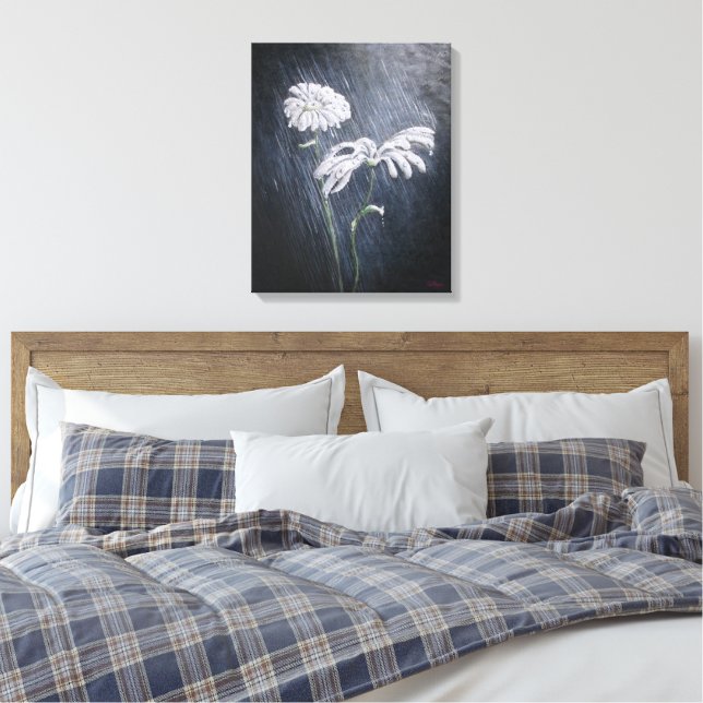 Misty Daisy Canvas Print (Insitu(Bedroom))