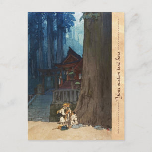 Misty day in Nikko Hiroshi Yoshida woodblock art Postcard