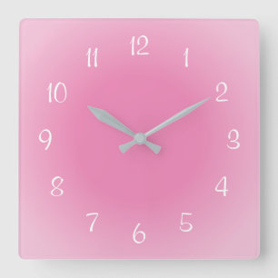 Misty Edges Pink Frosted Design Soft Colours Square Wall Clock