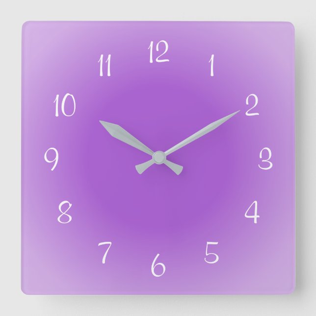 Misty Edges Purple Frosted Design Soft Colours Square Wall Clock (Front)