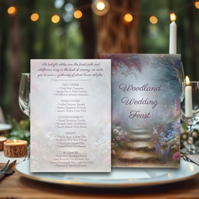 Misty Enchanted Floral Forest Outdoor Wedding Menu (Creator Uploaded)