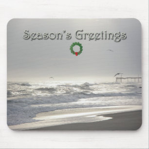 Misty Evening at Frisco Pier OBX Mousepad