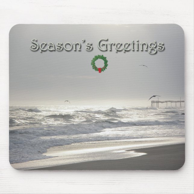 Misty Evening at Frisco Pier OBX Mousepad (Front)