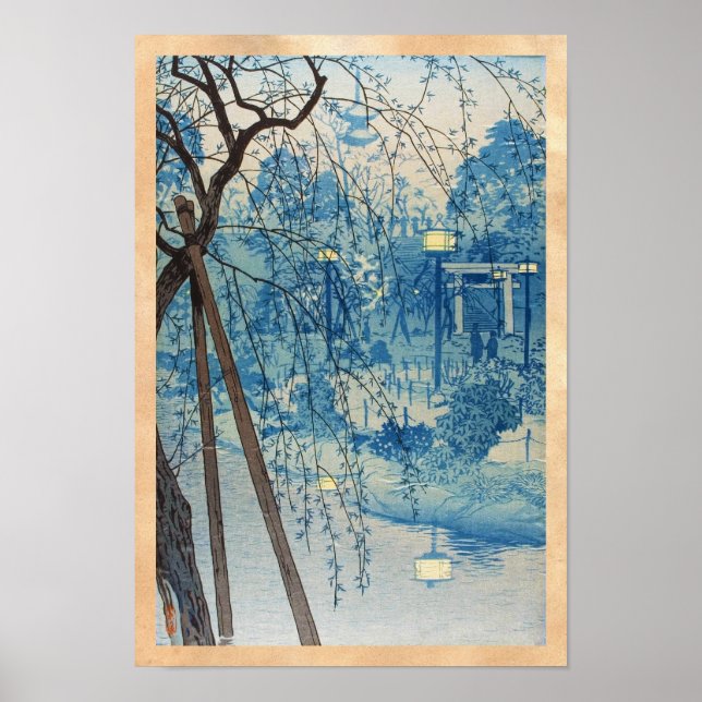 Misty Evening At Shinobazu Pond, Tokyo Kasamatsu Poster (Front)