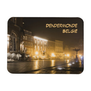 Misty evening in Dendermonde, Belgium Magnet