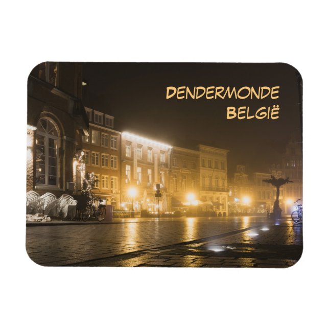 Misty evening in Dendermonde, Belgium Magnet (Horizontal)