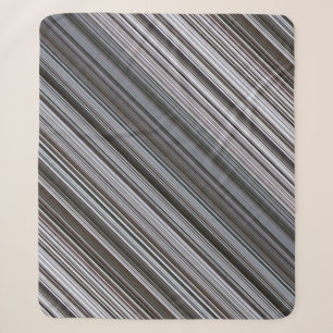 Misty February Blue and Grey Stripe Sherpa Blanket