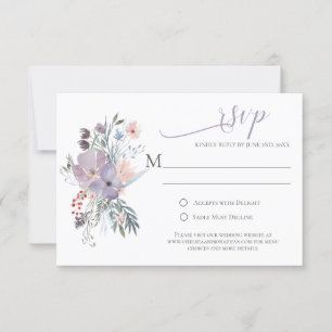 Misty Fields Calligraphy RSVP Cards