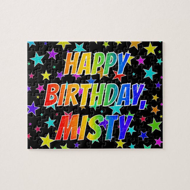 "MISTY" First Name, Fun "HAPPY BIRTHDAY" Jigsaw Puzzle (Horizontal)