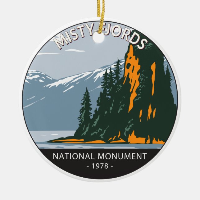 Misty Fjords National Monument New Eddystone Ceramic Ornament (Front)