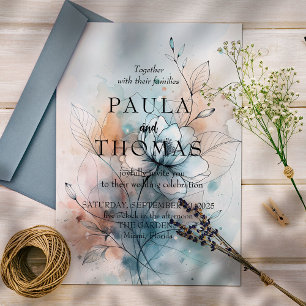 Misty Flowers Invitation