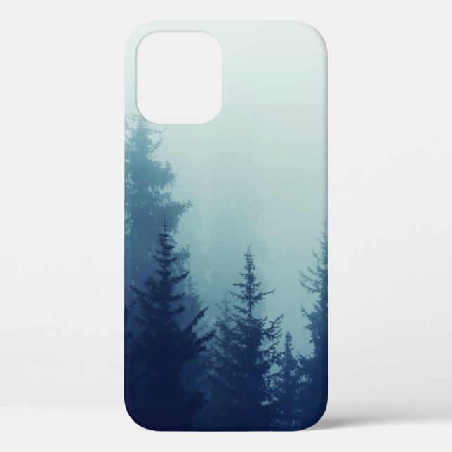 Misty fog in pine forest on mountain slopes. Colou Case-Mate iPhone Case (Back)