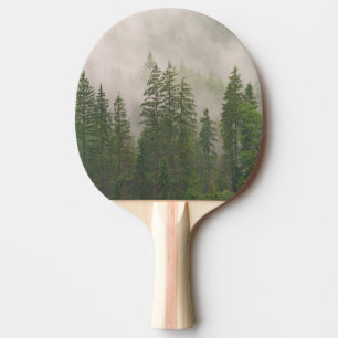 Misty Foggy Forest Trees Ping Pong Paddle