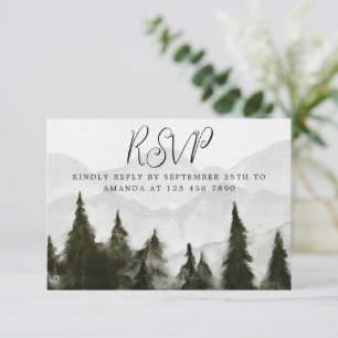 Misty Forest Baby Shower RSVP card