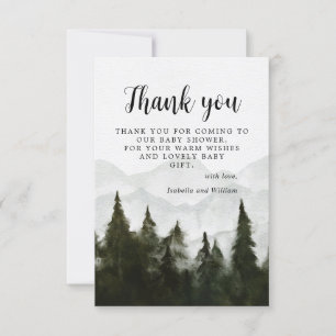 Misty Forest Baby Shower Thank You Card