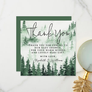 Misty Forest Baby Shower Thank You Card