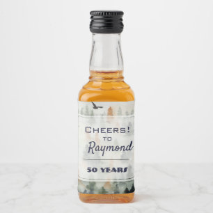 Misty Forest Birthday Mini Liquor Bottle Label