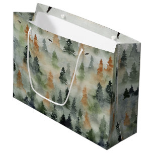 Misty Forest Birthday   Retirement LARGE Gift Bag