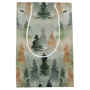 Misty Forest Birthday   Retirement MEDIUM Gift Bag