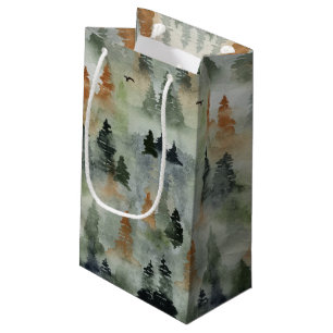 Misty Forest Birthday Retirement SMALL Gift Bag