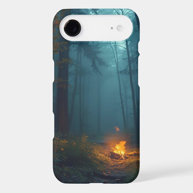 Misty Forest Campfire Phone Case —  Iphone 17 (Back)