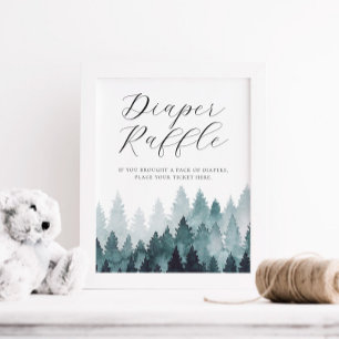 Misty Forest Diaper Raffle Sign