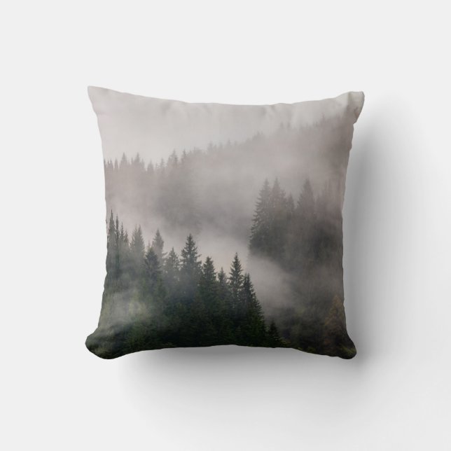 Misty Forest in the Mountains Cushion (Front)