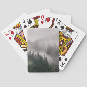 Misty Forest in the Mountains Playing Cards