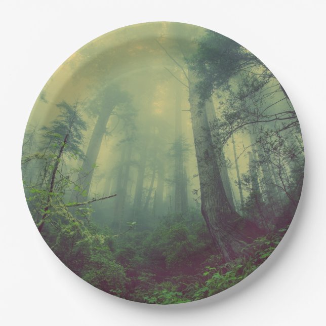Misty Forest Paper Plate (Front)