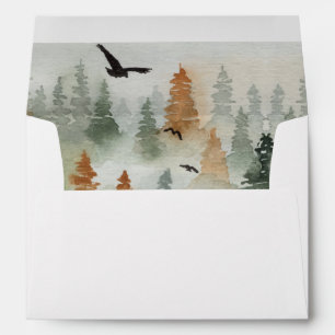 Misty Forest Printed Lining  Envelope