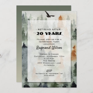 Misty Forest Retirement Party Invitations