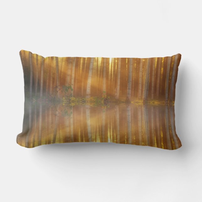Misty Forest Scene Lumbar Cushion (Front)
