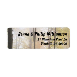 Misty Forest Trees Nature Theme Address Return Address Label