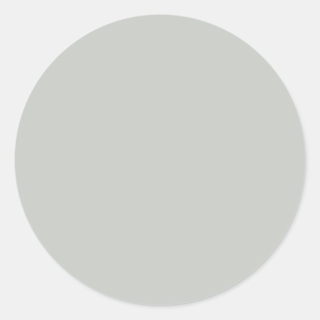 Misty Grey Green Solid Colour Classic Round Sticker (Front)