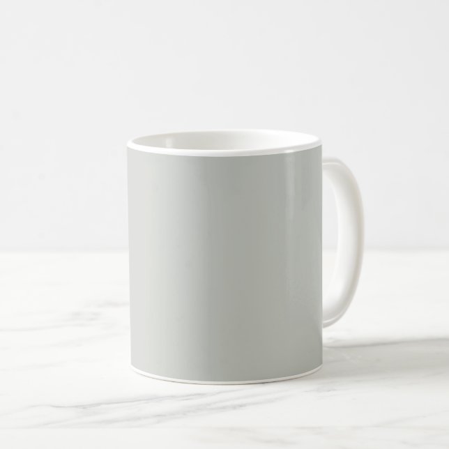 Misty Grey Green Solid Colour Coffee Mug (Front Right)