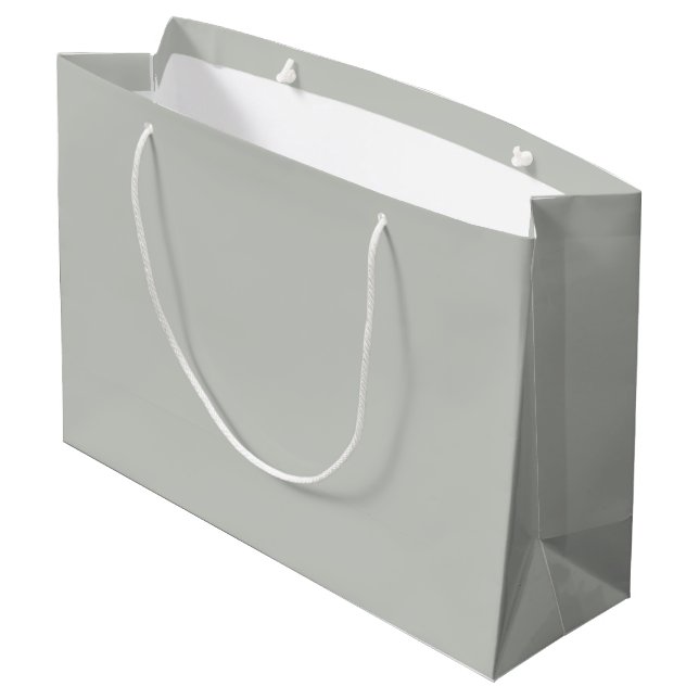 Misty Grey Green Solid Colour Large Gift Bag (Back Angled)