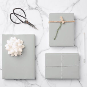 Misty Grey Green Solid Colour Wrapping Paper Sheet