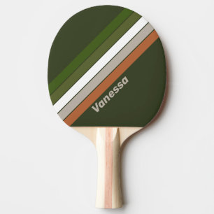 Misty Grove Striped with Name Ping Pong Paddle