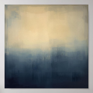Misty Horizon – Abstract Gradient Cityscape Art Pr Poster