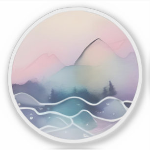 Misty Horizons: Abstract Mountain Serenity