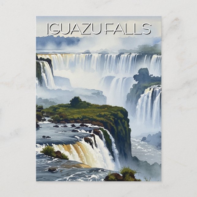 Misty Iguazu Falls Argentina Postcard (Front)