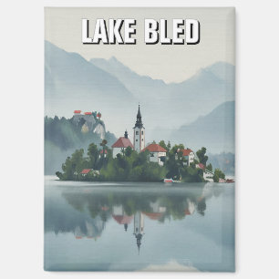 Misty Lake Bled Slovenia Magnet