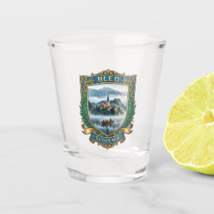 Misty Lake Bled Slovenia Shot Glass