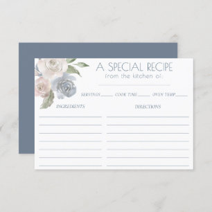 Misty Lake   Lovely Soft Dusty Floral Recipe Card